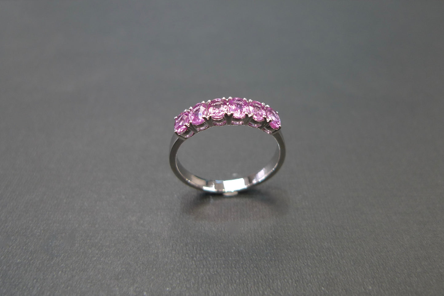 Oval Shape Pink Sapphire Ring in White Gold - HN JEWELRY