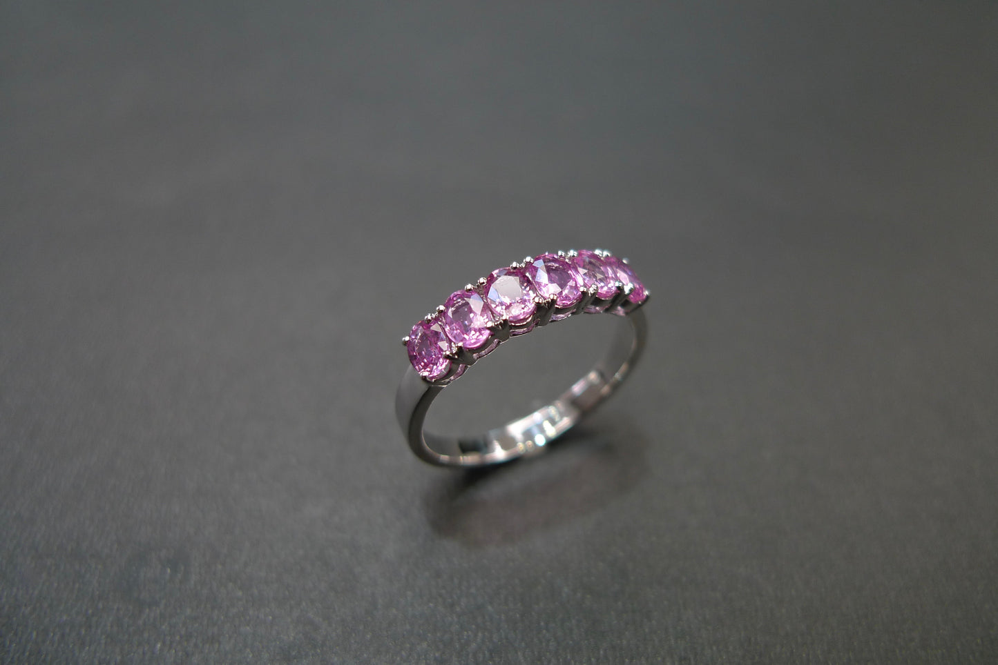 Oval Shape Pink Sapphire Ring in White Gold - HN JEWELRY