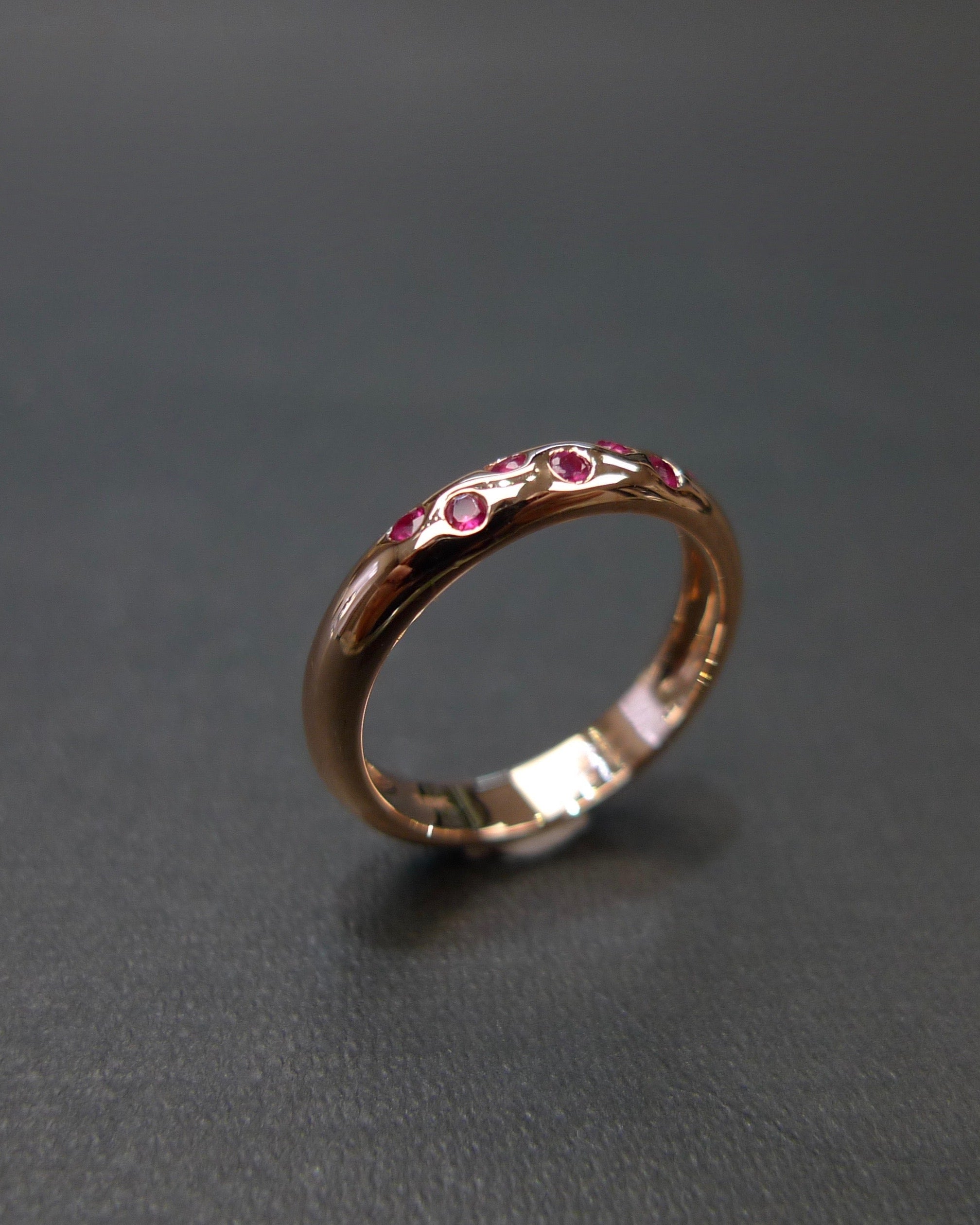 Ruby Wedding Polka Dot Ring in 18K Rose Gold - HN JEWELRY
