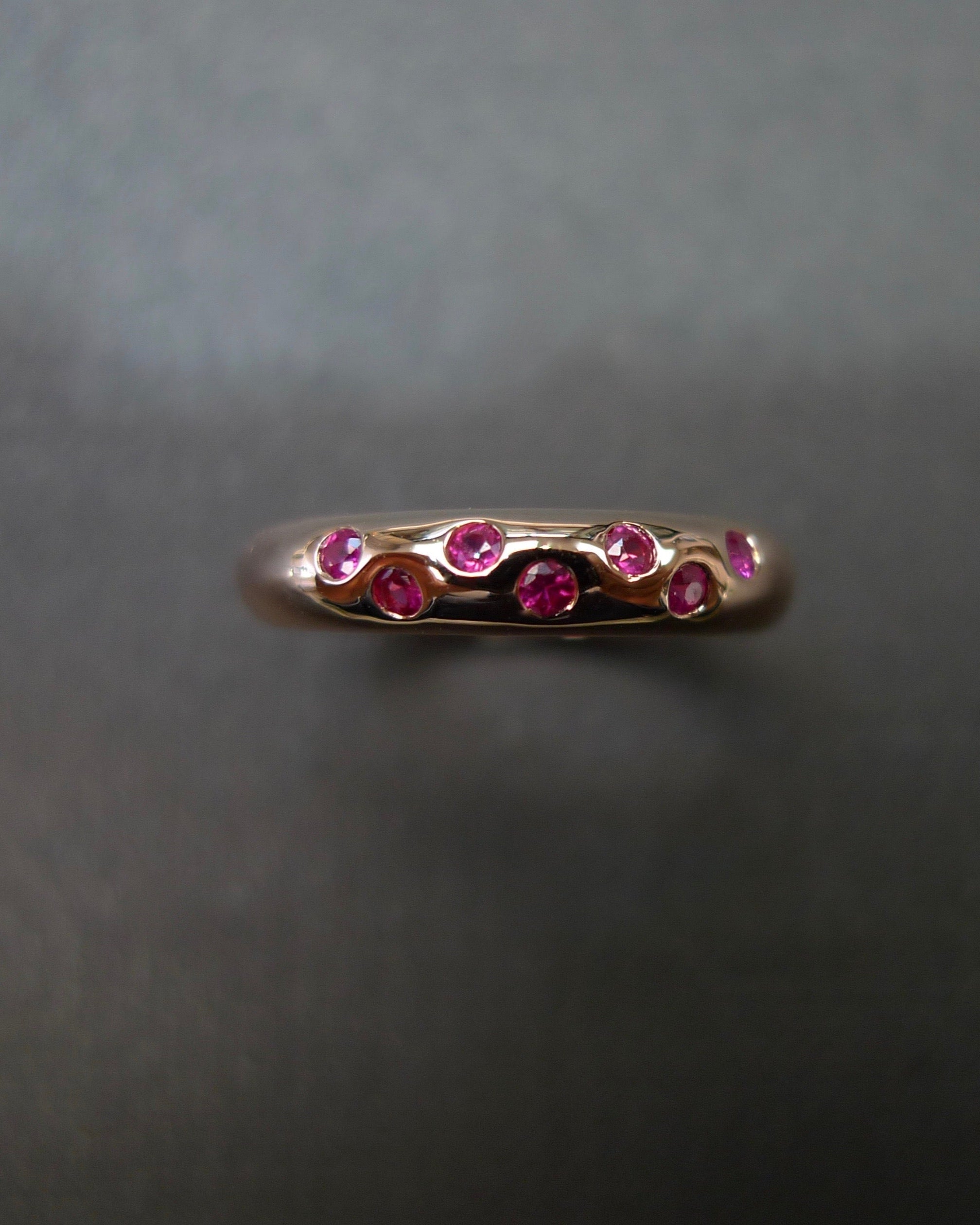 Ruby Wedding Polka Dot Ring in 18K Rose Gold - HN JEWELRY