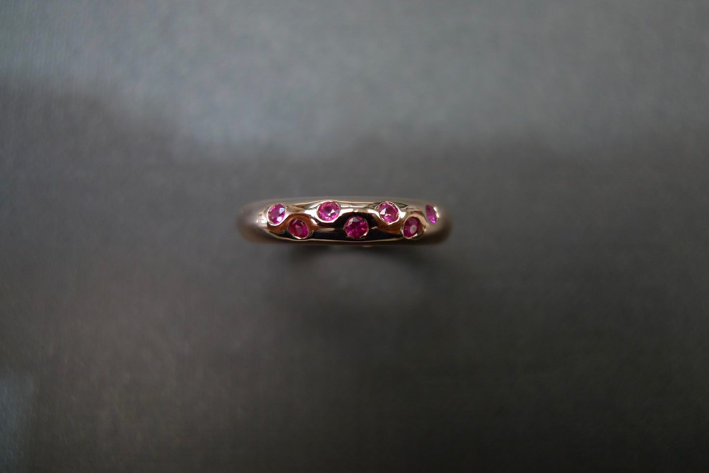 Ruby Wedding Polka Dot Ring in 18K Rose Gold - HN JEWELRY