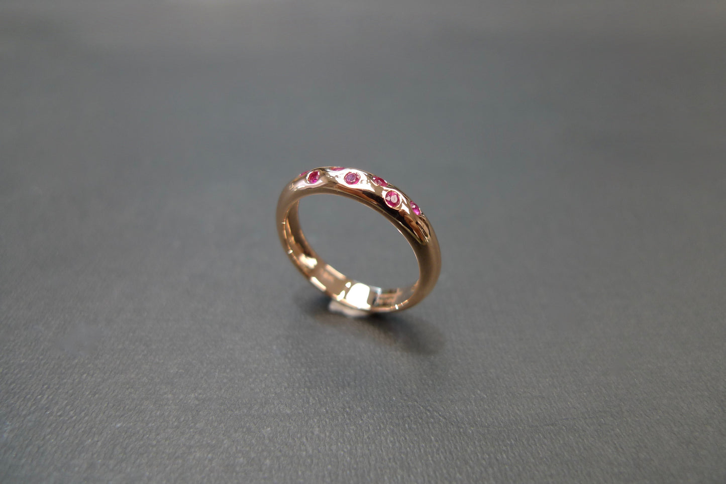 Ruby Wedding Polka Dot Ring in 18K Rose Gold - HN JEWELRY