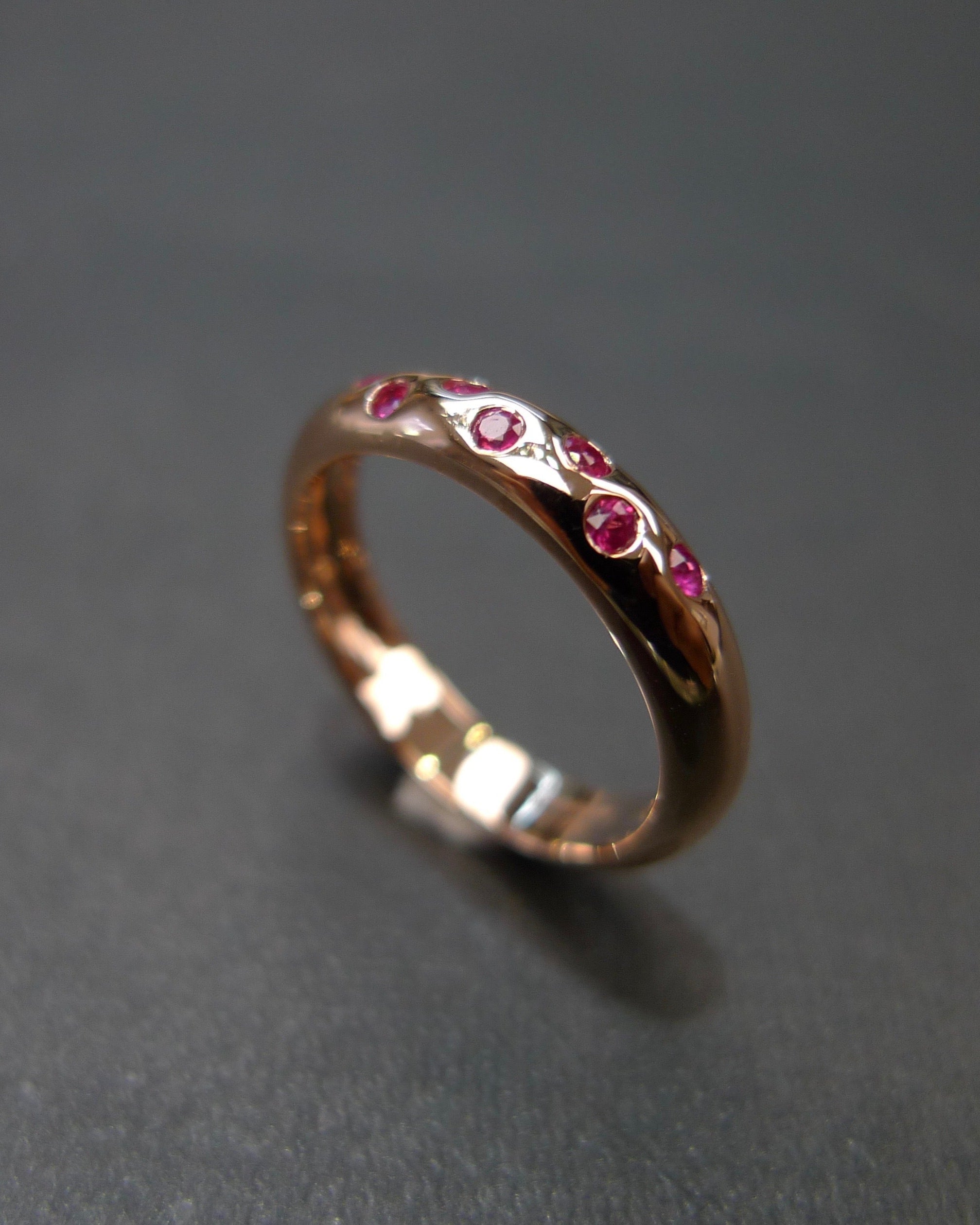 Ruby Wedding Polka Dot Ring in 18K Rose Gold - HN JEWELRY