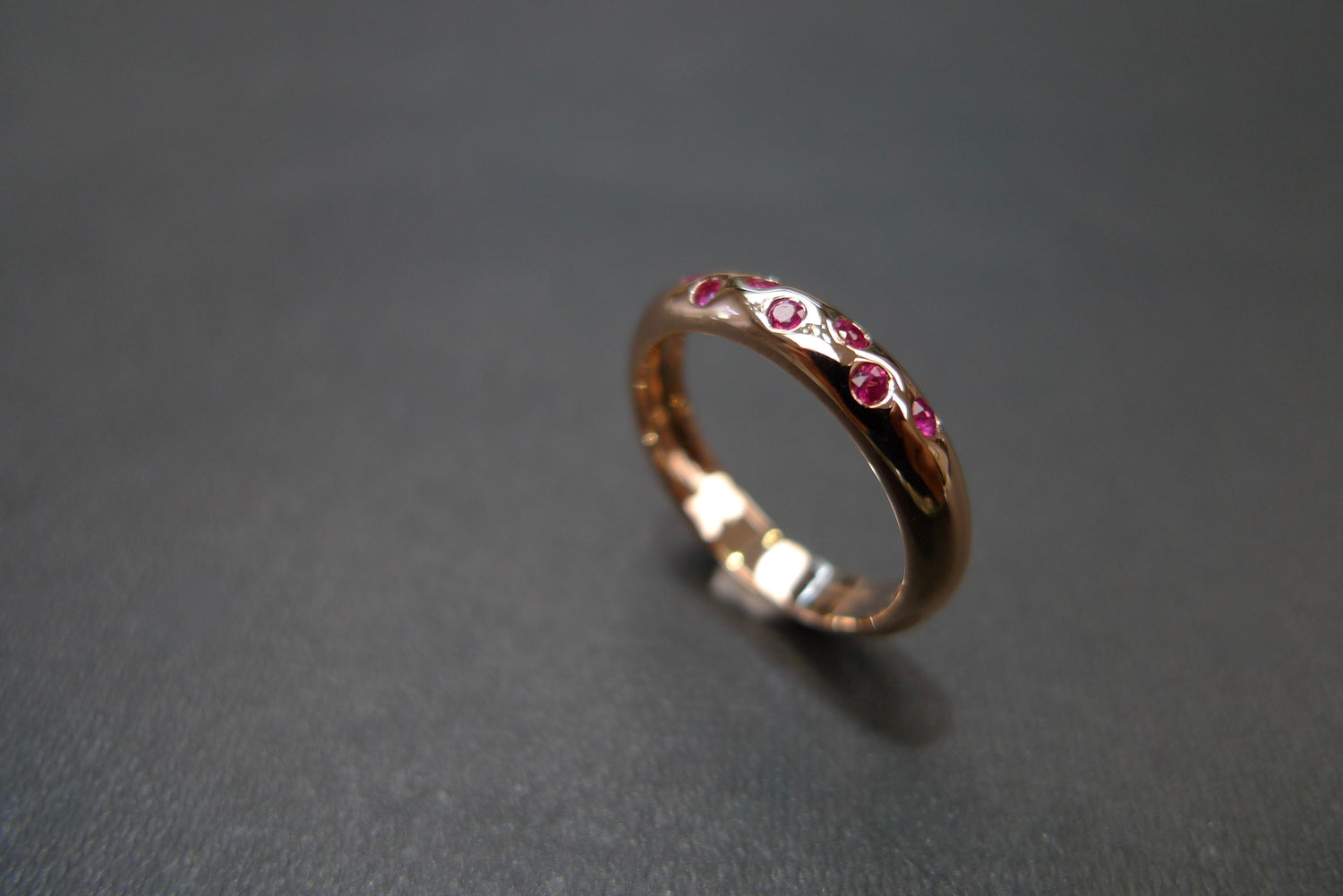 Ruby Wedding Polka Dot Ring in 18K Rose Gold - HN JEWELRY