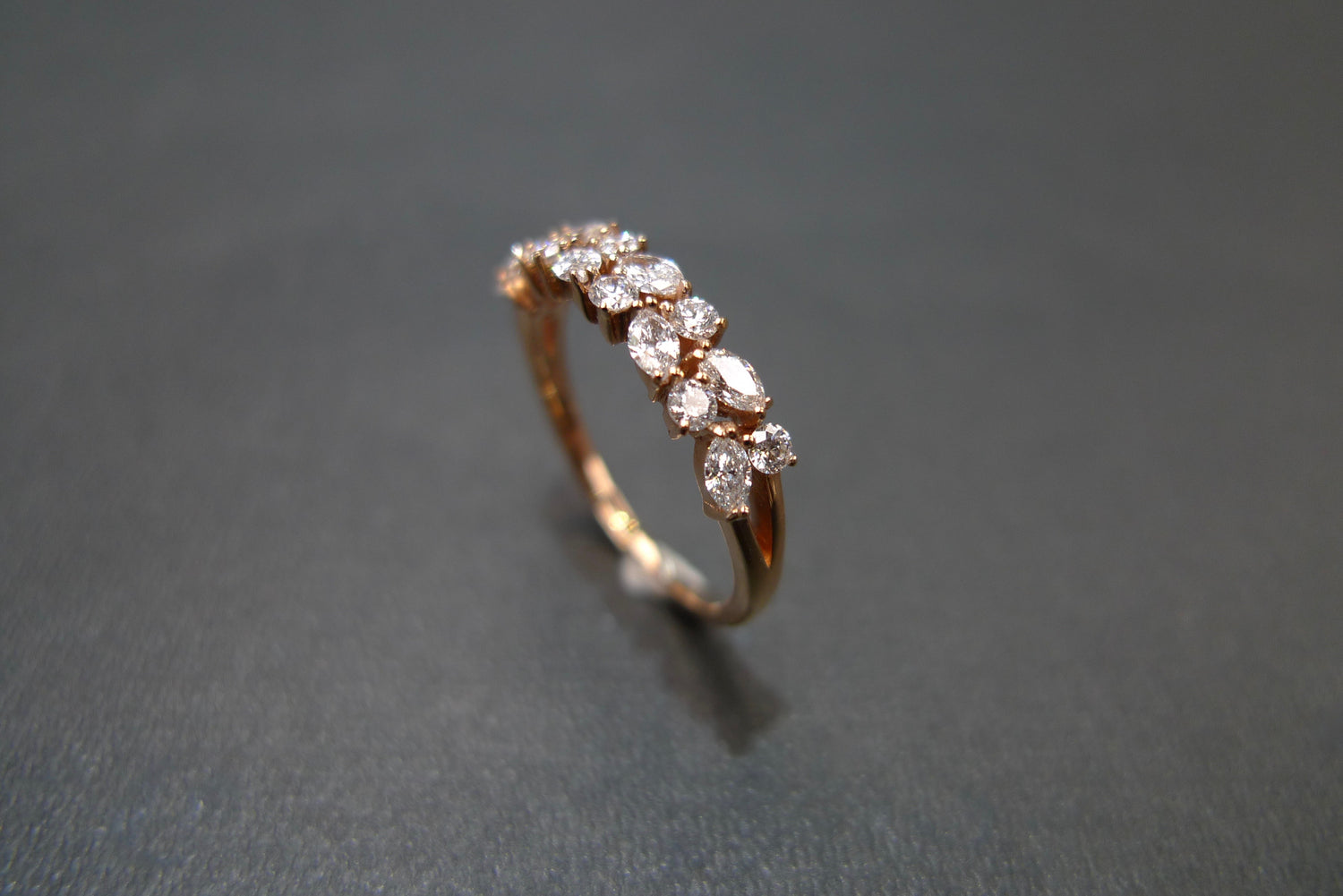 4mm Marquise Diamond Wedding Ring in 18K Rose Gold - HN JEWELRY