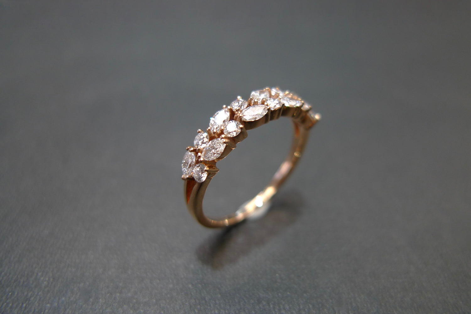 4mm Marquise Diamond Wedding Ring in 18K Rose Gold - HN JEWELRY