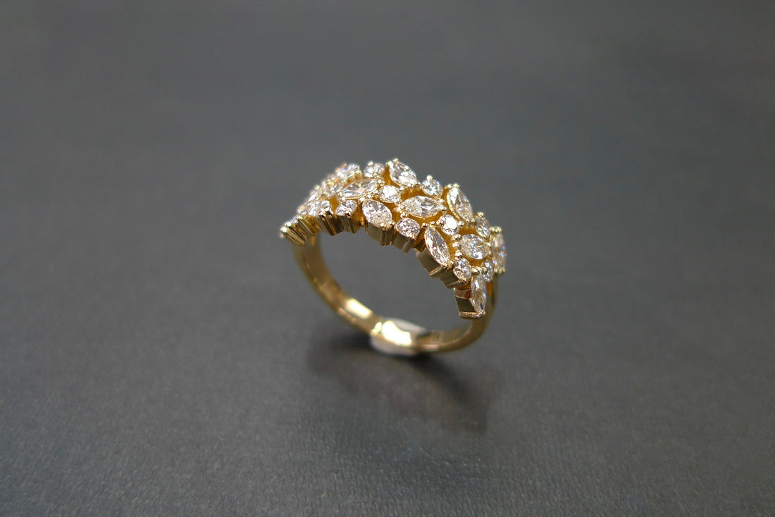 3-Row Marquise Diamond Ring - HN JEWELRY