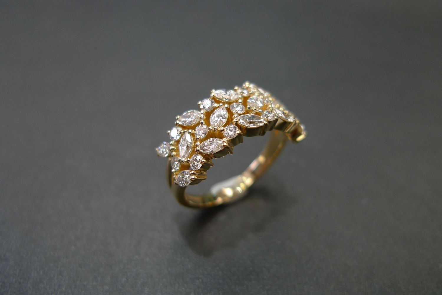 3-Row Marquise Diamond Ring - HN JEWELRY